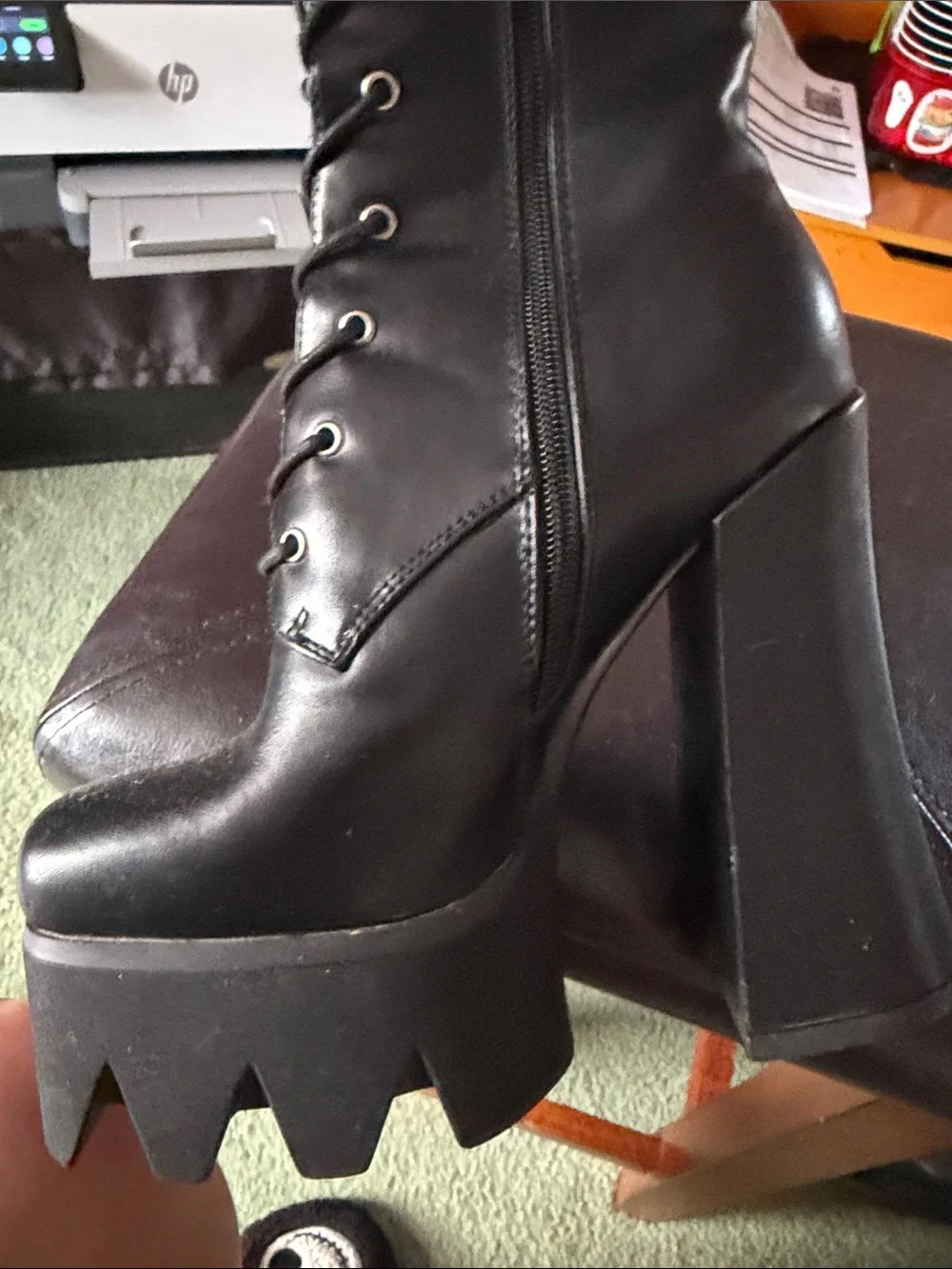 Sonoma Black Lace-Up Over-the-Knee Platform Boots